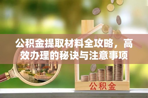 壤塘公积金提取材料全攻略，高效办理的秘诀与注意事项