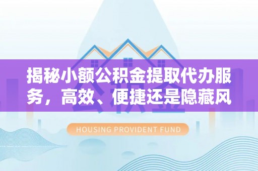 壤塘揭秘小额公积金提取代办服务，高效、便捷还是隐藏风险？
