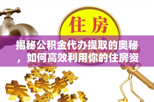 壤塘揭秘公积金代办提取的奥秘，如何高效利用你的住房资金
