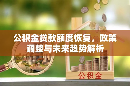 壤塘公积金贷款额度恢复，政策调整与未来趋势解析
