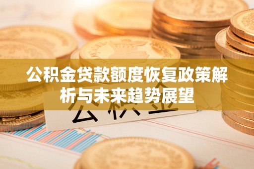 壤塘公积金贷款额度恢复政策解析与未来趋势展望