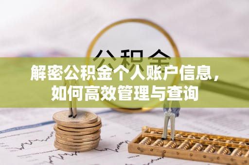 壤塘解密公积金个人账户信息，如何高效管理与查询