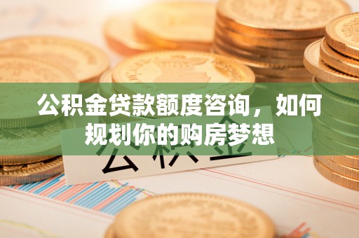 壤塘公积金贷款额度咨询，如何规划你的购房梦想