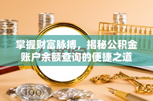 壤塘掌握财富脉搏，揭秘公积金账户余额查询的便捷之道