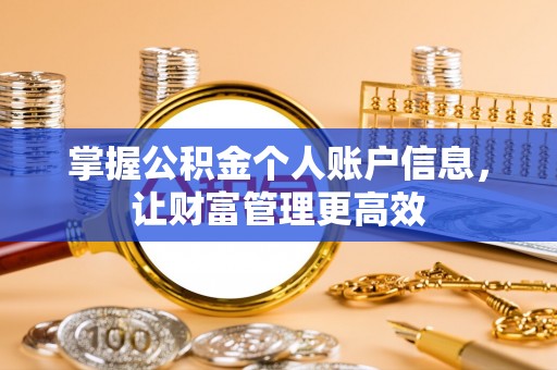 壤塘掌握公积金个人账户信息，让财富管理更高效