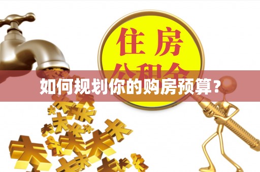 壤塘如何规划你的购房预算？