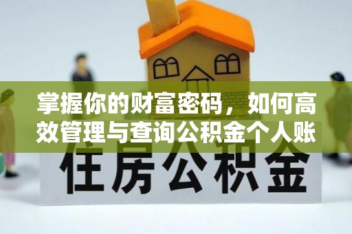 壤塘掌握你的财富密码，如何高效管理与查询公积金个人账户信息