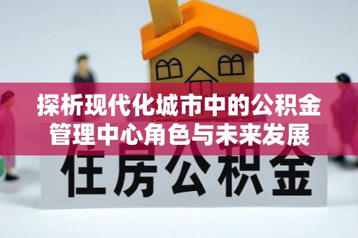壤塘探析现代化城市中的公积金管理中心角色与未来发展