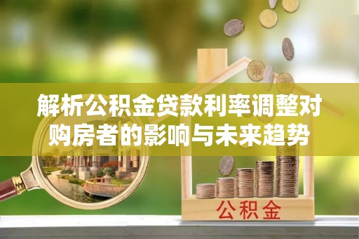 壤塘解析公积金贷款利率调整对购房者的影响与未来趋势