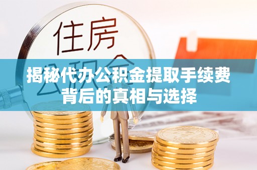 壤塘揭秘代办公积金提取手续费背后的真相与选择