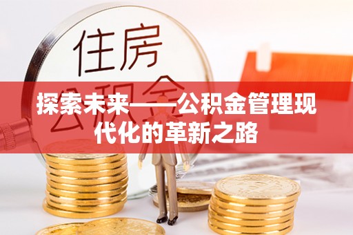 壤塘探索未来——公积金管理现代化的革新之路