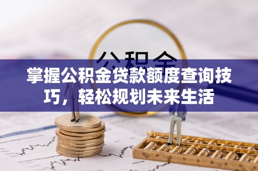 壤塘掌握公积金贷款额度查询技巧，轻松规划未来生活